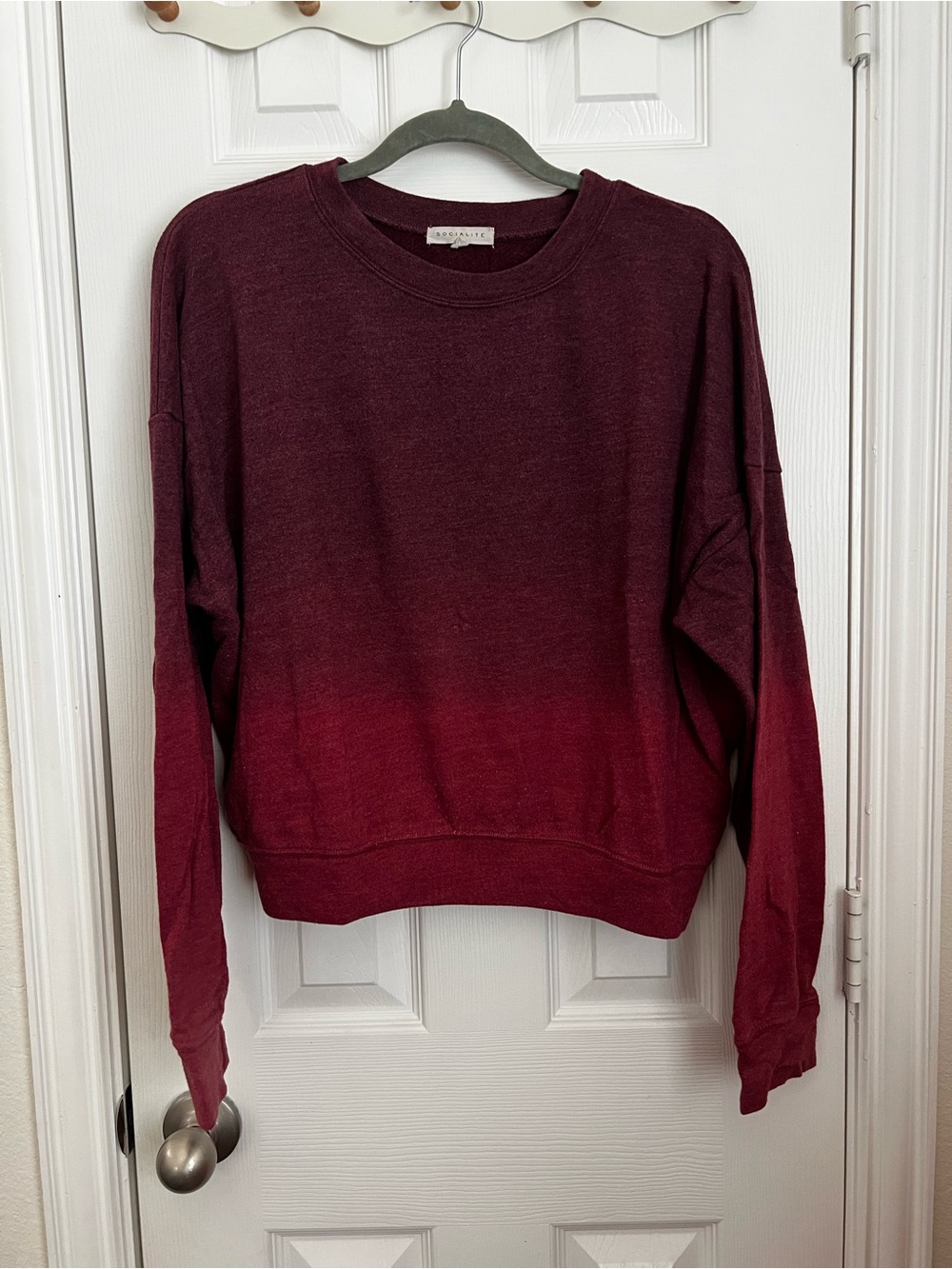 Socialite Ombre Burgundy Crewneck Sweater